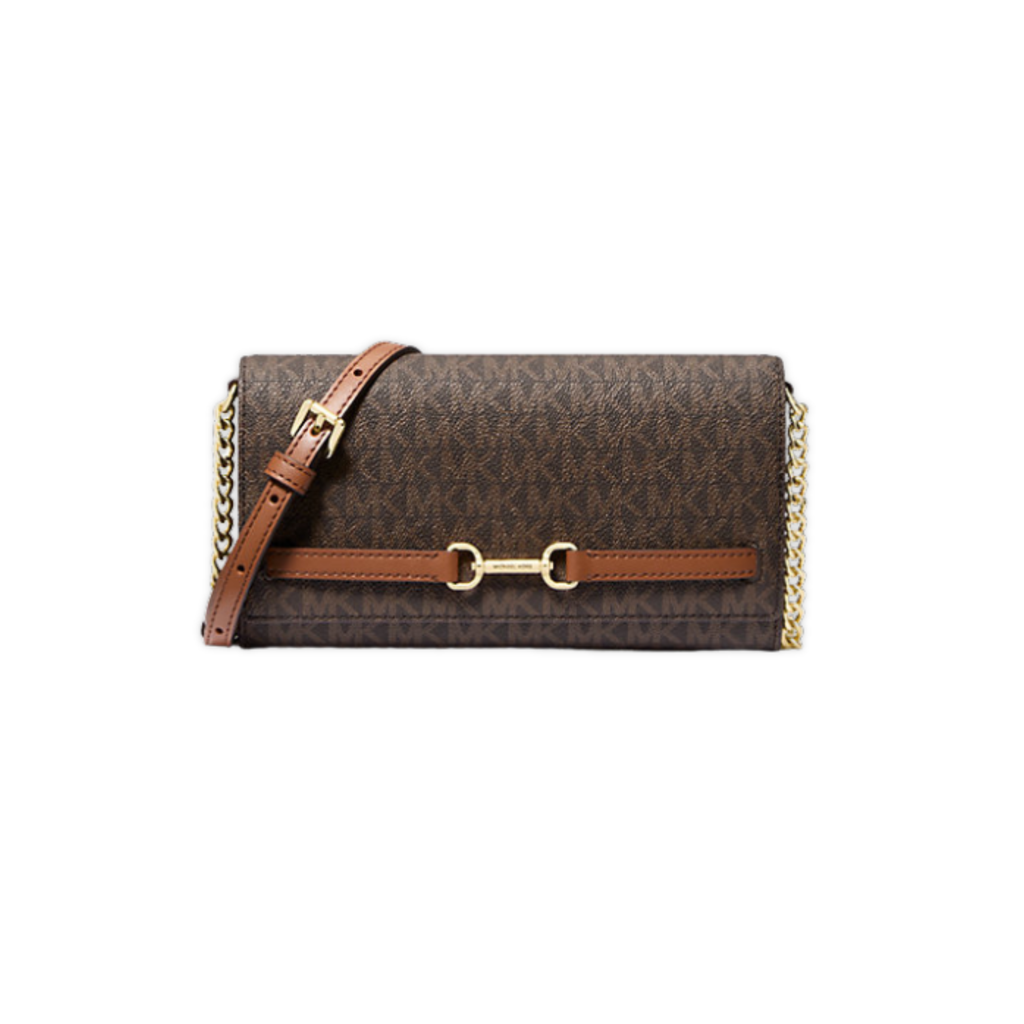 Michael Kors Carson Large Signature Logo Convertible Crossbody Bag Brown