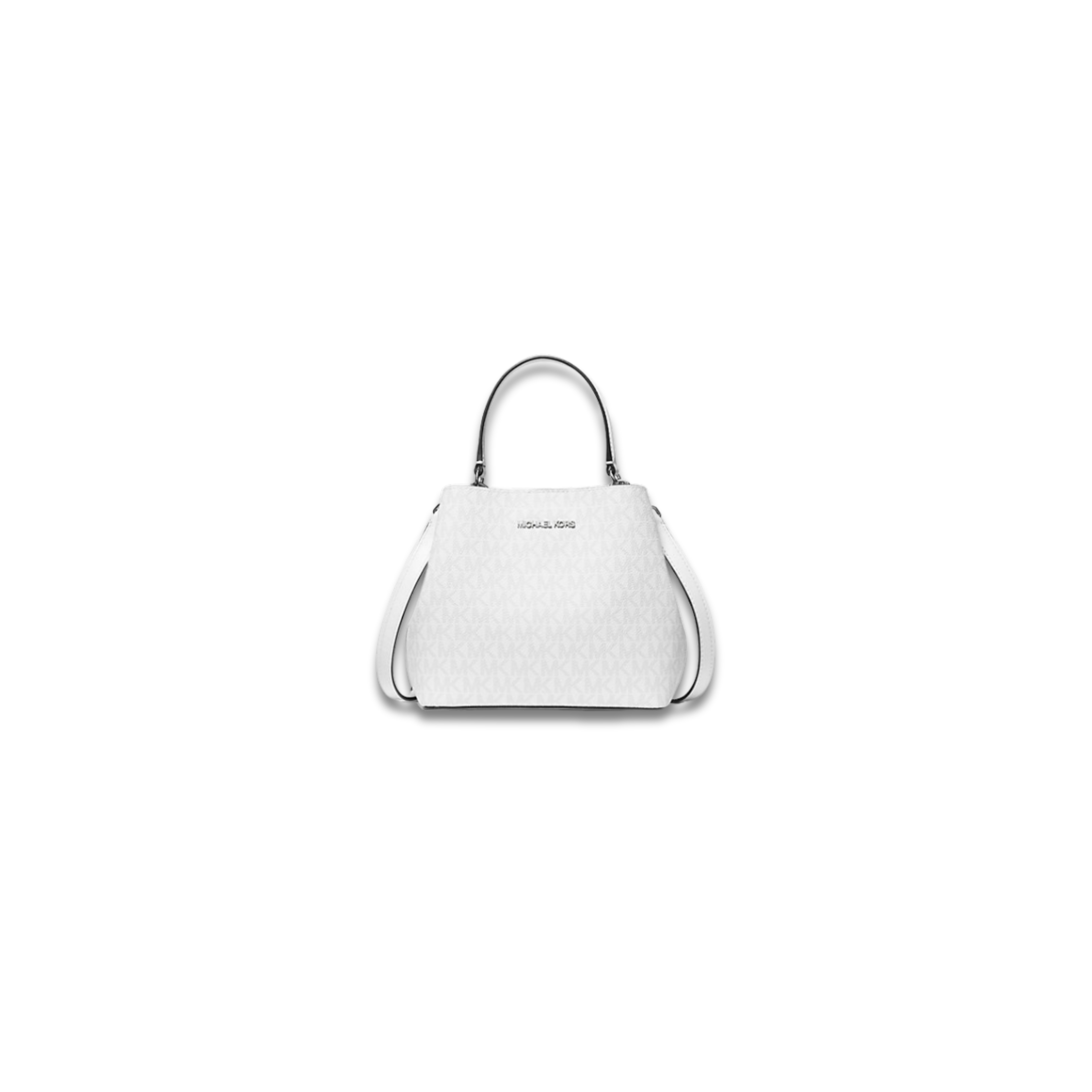 Michael Kors Pratt Small Signature Logo Convertible Shoulder Bag Optic White