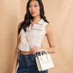 GUESS Irvington Mini Tote Cream