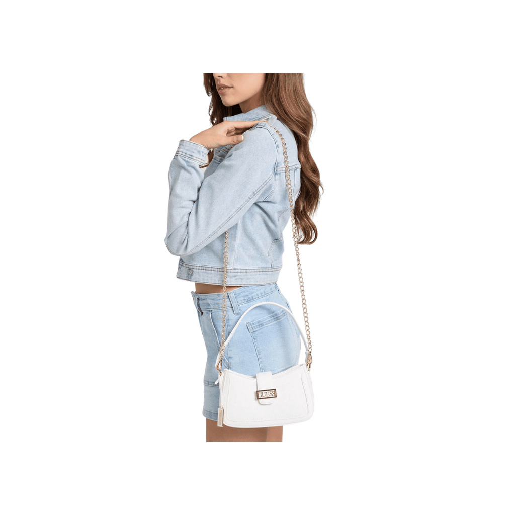 GUESS Sabrina Mini Shoulder Bag White