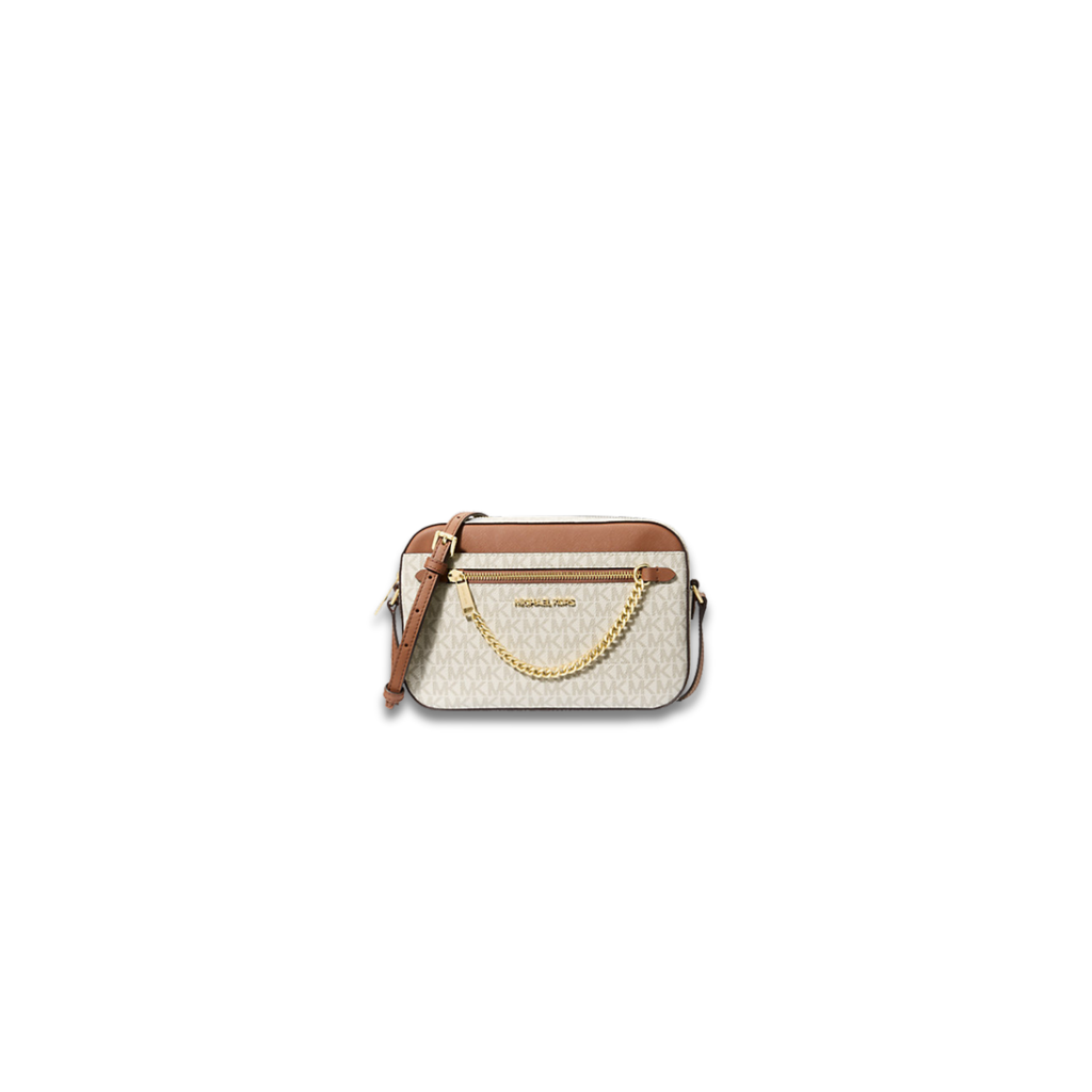 Michael Kors Jet Set Large Logo Crossbody Bag Vanilla