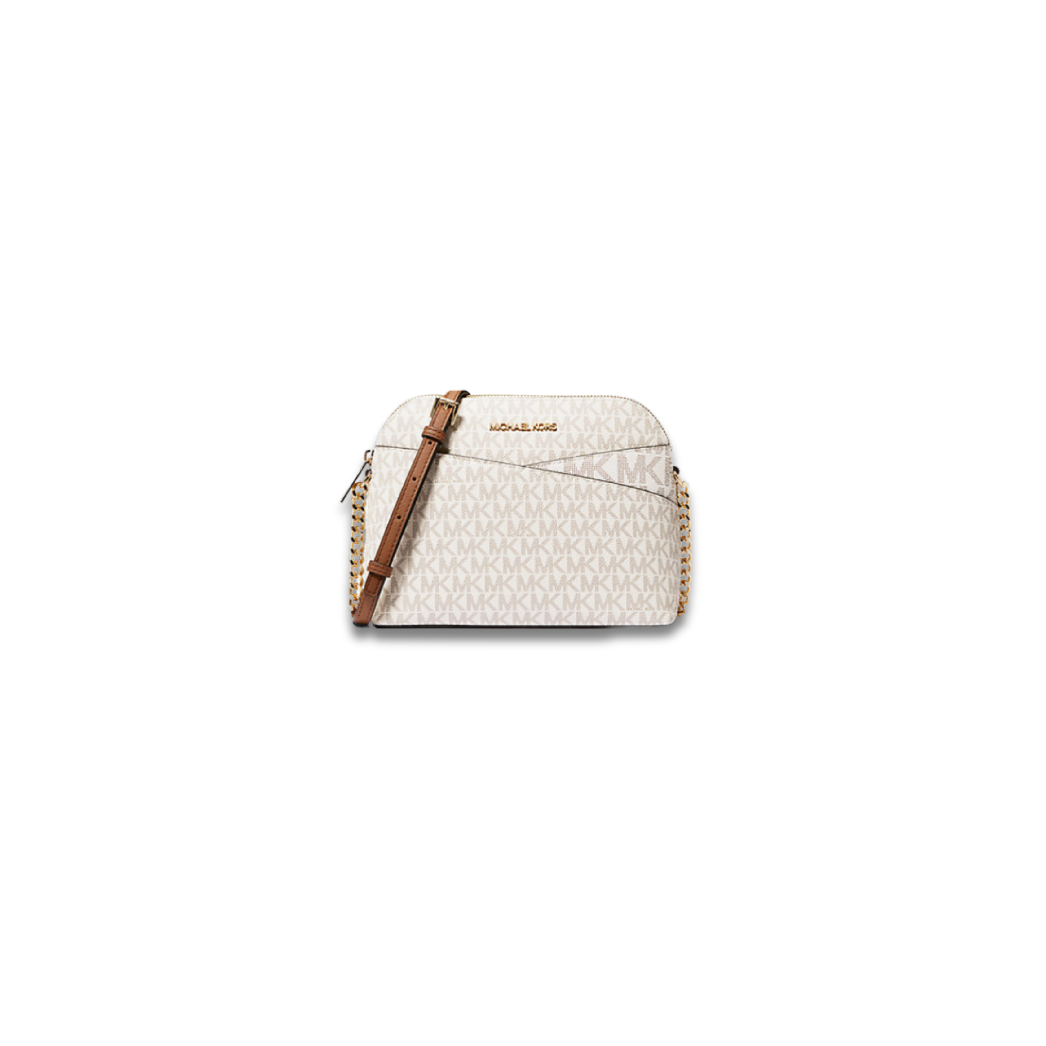 Michael Kors Jet Set Travel Dome Medium Logo Crossbody Bag Vanilla