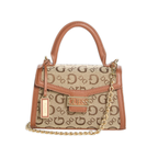 GUESS Sabrina Top-Handle Mini Bag Logo Brown