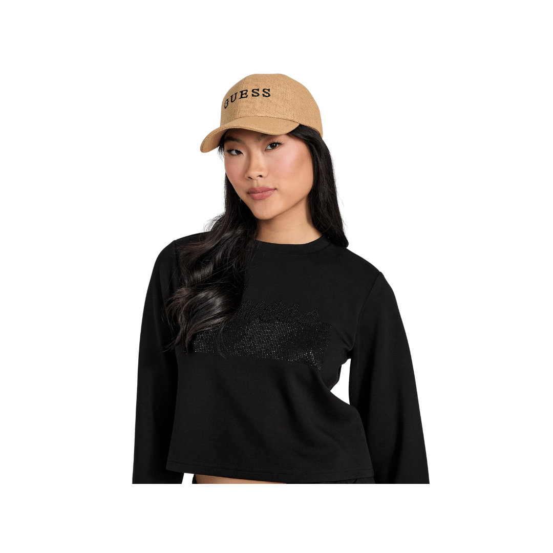GUESS Raffia Logo Baseball Hat