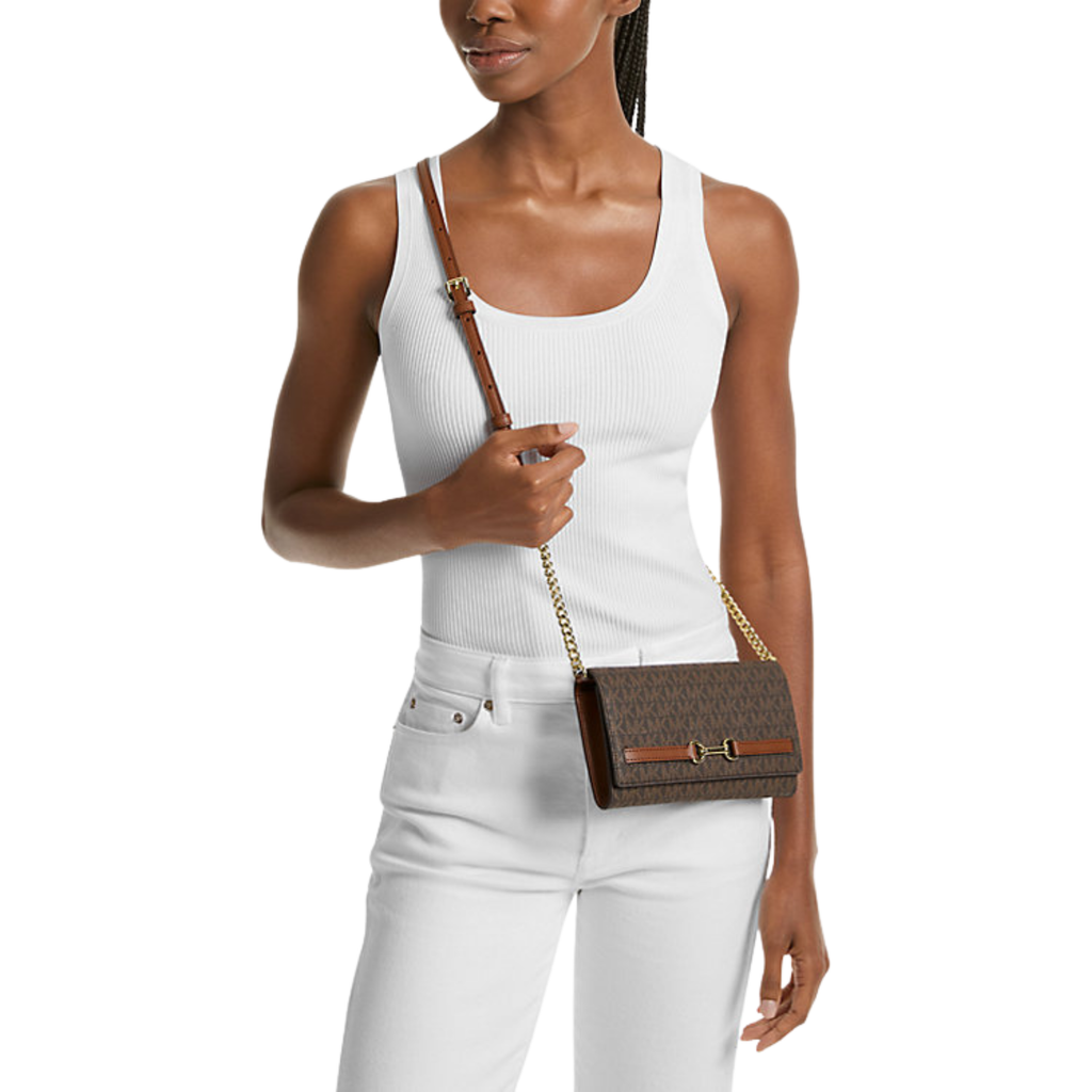 Michael Kors Carson Large Signature Logo Convertible Crossbody Bag Brown