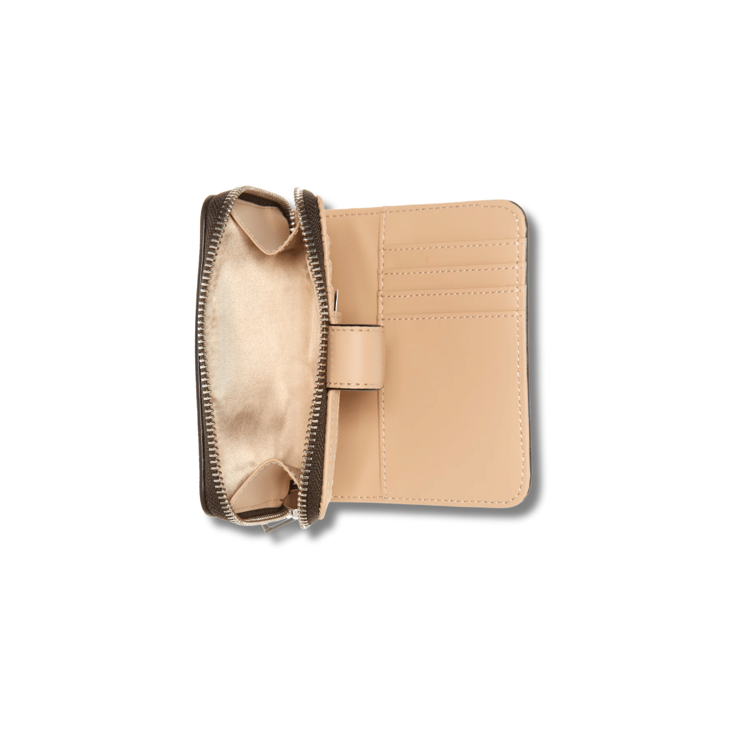 GUESS Jennice Fold-Over Zip Wallet Milk