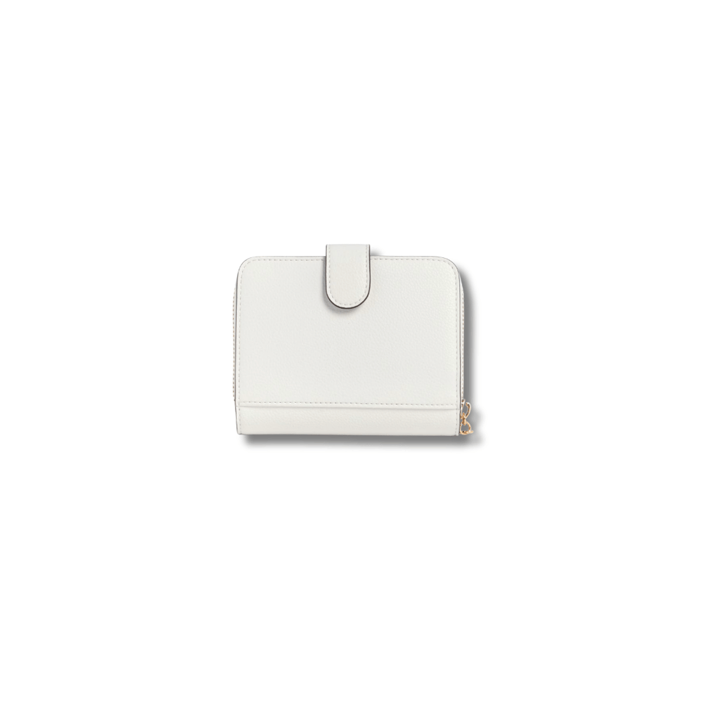 GUESS Jennice Fold-Over Zip Wallet Milk