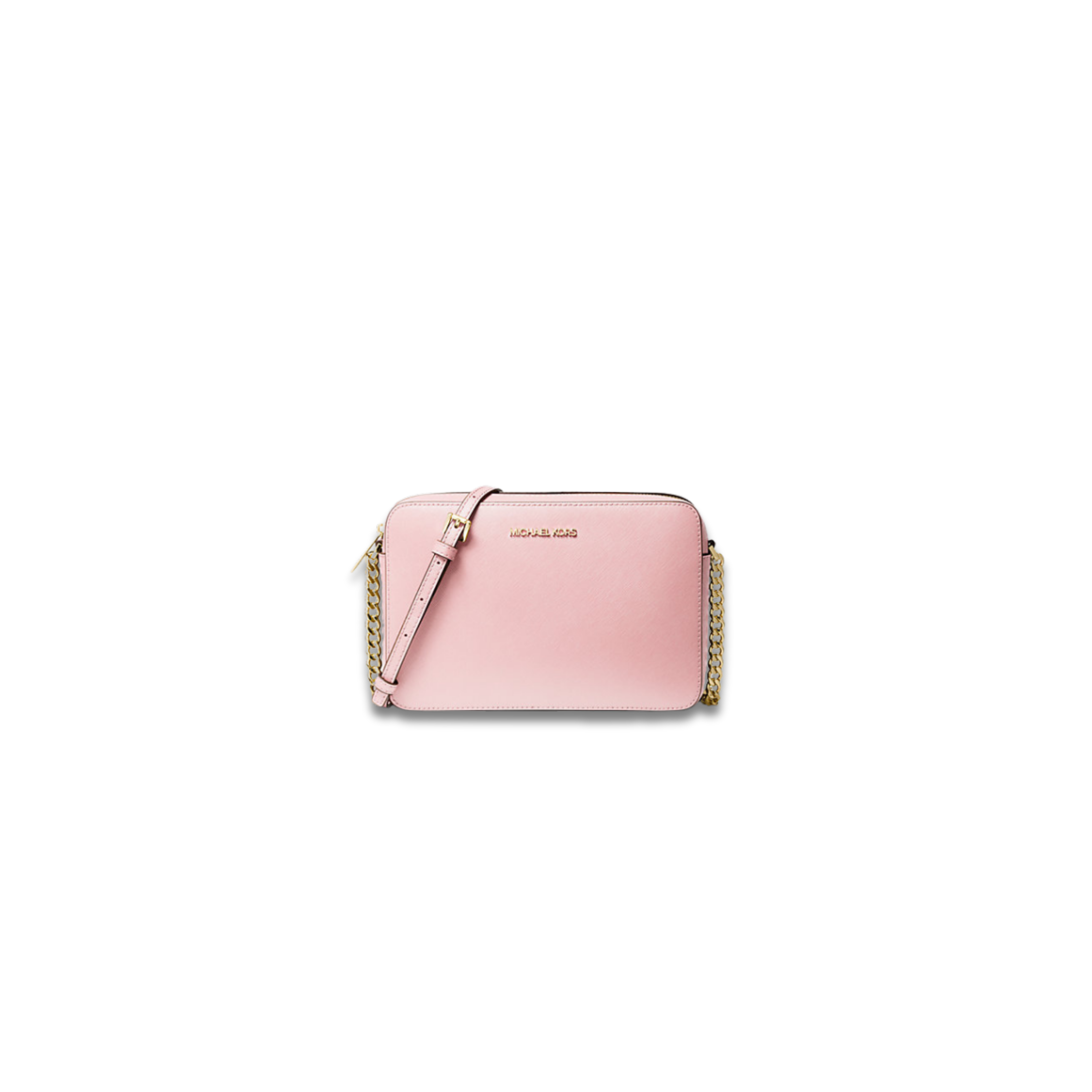 Michael Kors Jet Set Large Saffiano Leather Crossbody Blush and Gold