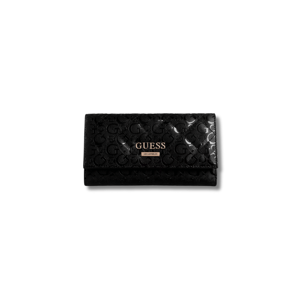 Guess Estonia Quilted Gshine Slim Clutch Wallet Black