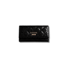 Guess Estonia Quilted Gshine Slim Clutch Wallet Black