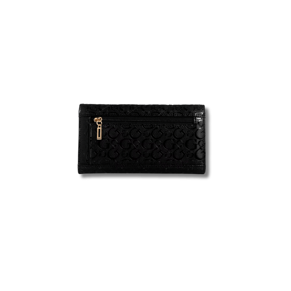 Guess Estonia Quilted Gshine Slim Clutch Wallet Black