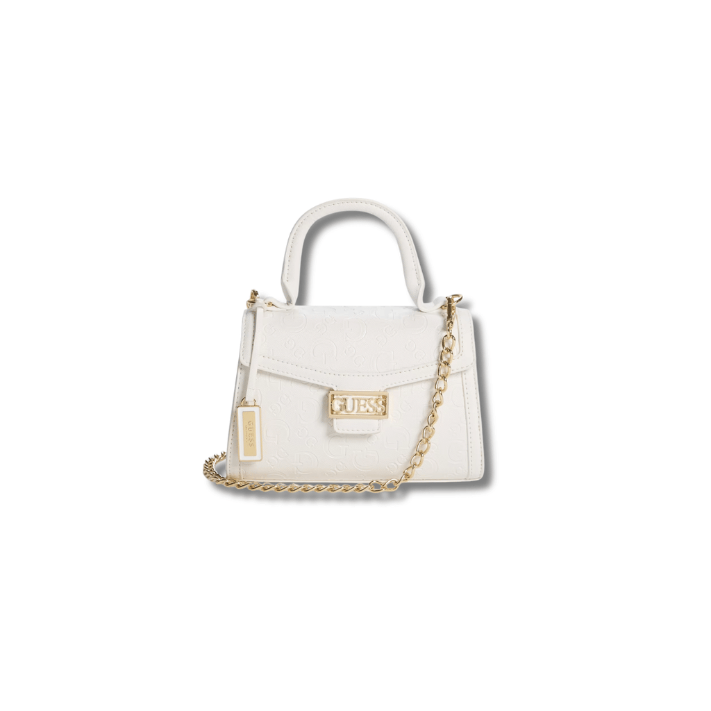 GUESS Sabrina Top-Handle Mini Bag White