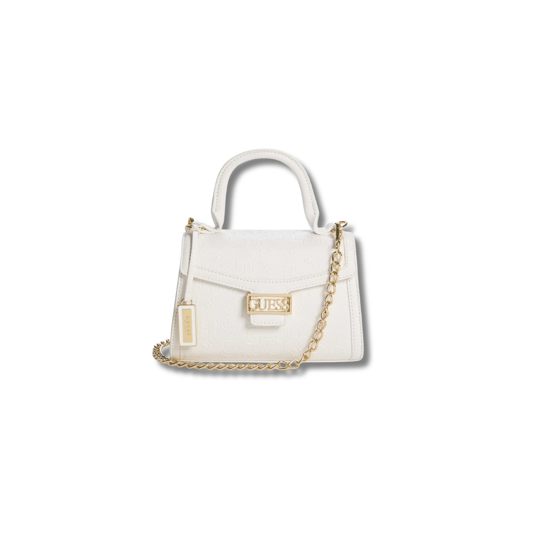 GUESS Sabrina Top-Handle Mini Bag White