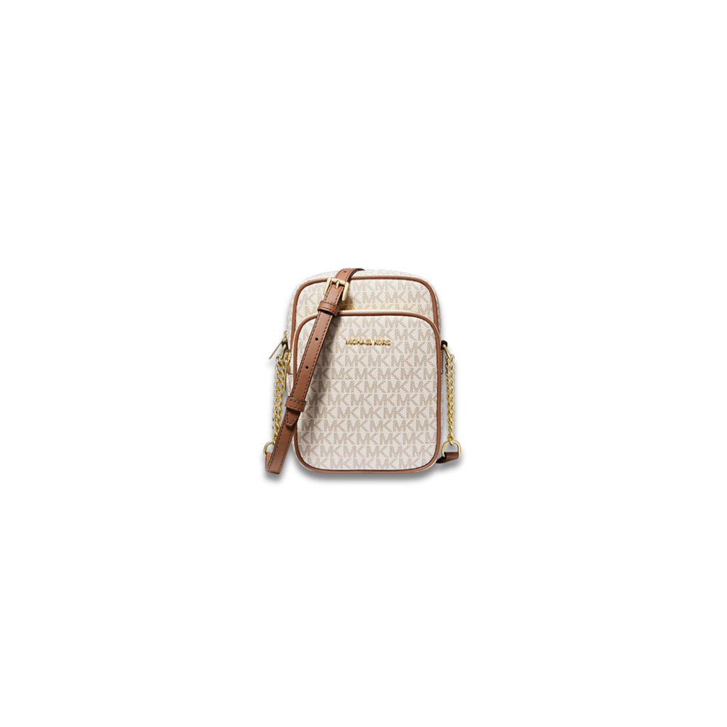 Michael Kors Jet Set Travel Medium Logo Crossbody Bag Vanilla